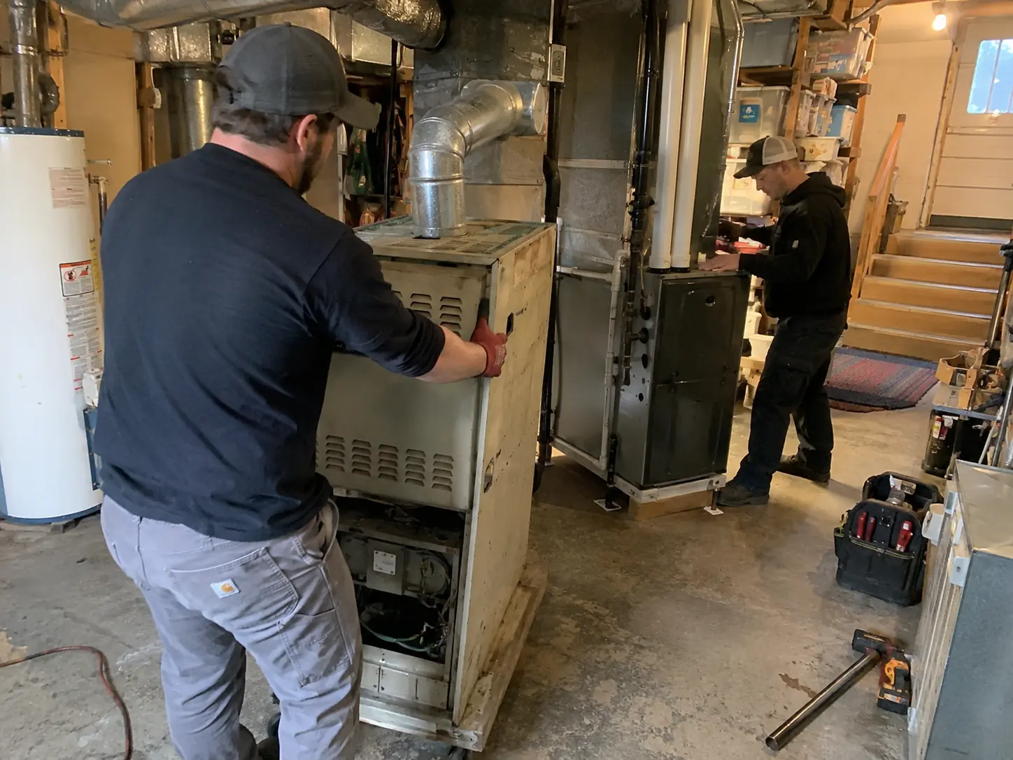 Illustrative residential furnace replacement setting